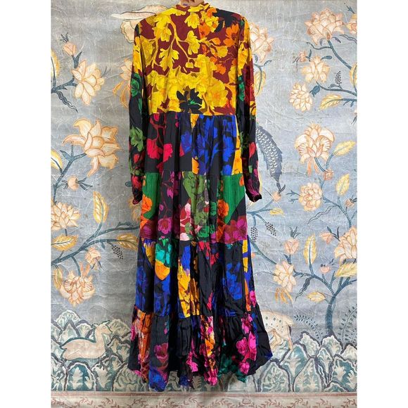 New Anthropologie Siddhartha Bansal Button-Front Maxi Dress sz Small - Picture 9 of 10